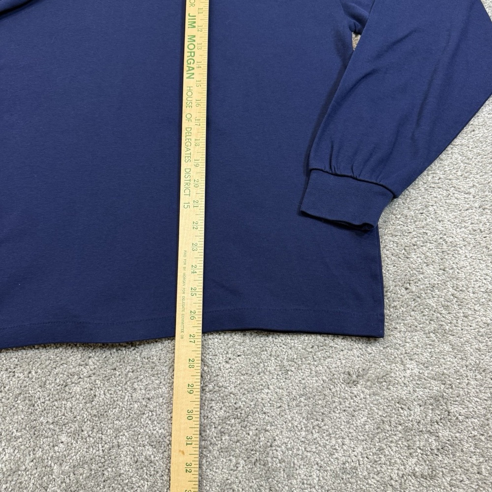 VTG Eddie Bauer Mens XL Turtleneck Shirt Made in USA Cotton Single Stitch Navy - Picture 4 of 6